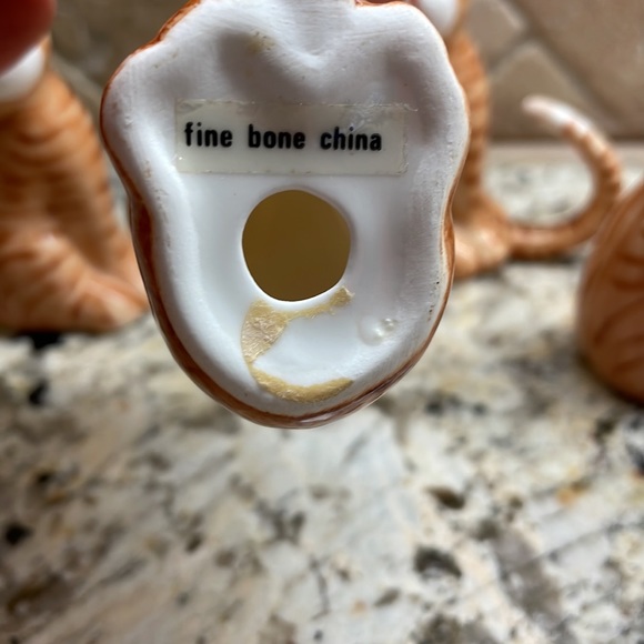 Orange Tabby Cats napkin ring holders fine bone China - Picture 6 of 6